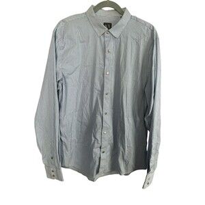 Armani Exchange Mens Snap Up Shirt Slim Ajustee Stripe Long Sleeve Top SZ XL